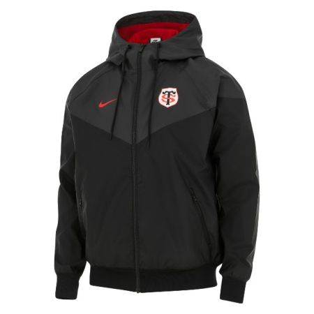 Chaqueta cortavientos rugby Stade Toulousain Nike Windrunner negro rojo