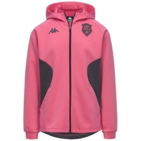 Chaqueta Salida Rugby Stade Français Paris Rosa Gris Kappa Frontal
