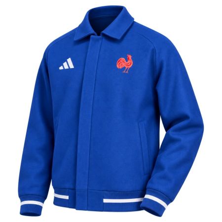 Chaqueta Bomber Travel Adidas Francia Rugby 2026-2027 Azul Hombre