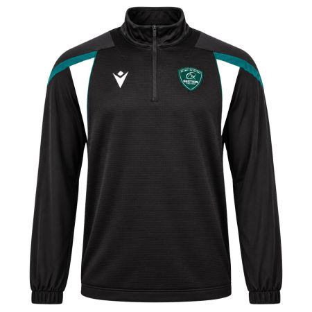 Chaqueta rugby 1/4 zip Section Paloise negra Macron 26/27 vista frontal