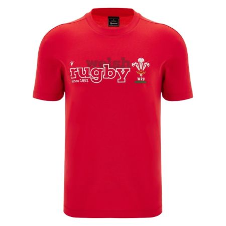 Camiseta Rugby Aficionado País de Gales Rojo Macron 2026-2027
