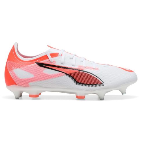 Botas de Rugby Ultra 5 Match MxSG Tacos Híbridos Todo Terreno Blanco/Rojo - Puma