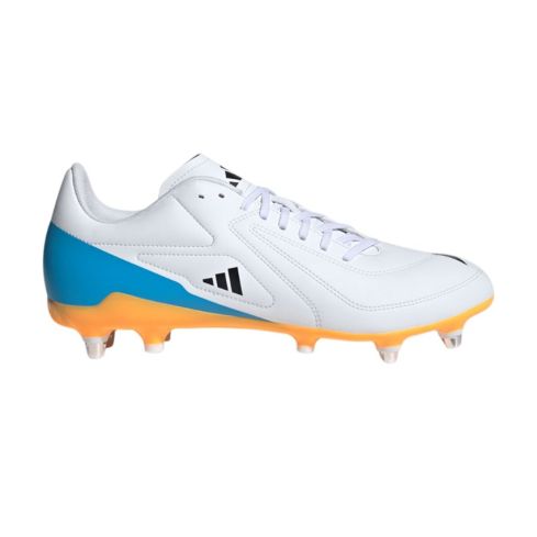 Botas de Rugby RS15 SG Híbridas Blanco Azul Naranja - Terreno Blando - Adidas
