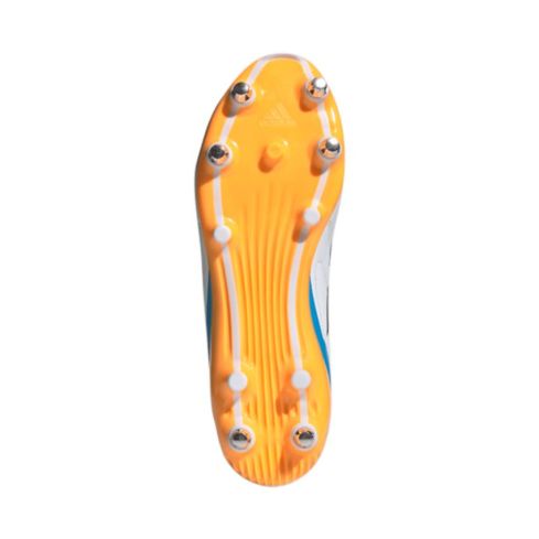Botas de Rugby RS15 SG Híbridas Blanco Azul Naranja - Terreno Blando - Adidas