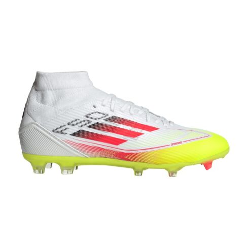 Botas de rugby mujer F50 League FG MG Tacos Moldeados Terreno Seco Blanco Flúor Rojo – Adidas