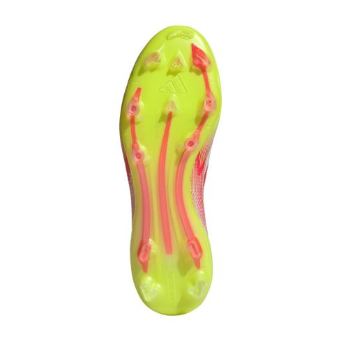 Botas de Rugby Mujer F50 Pro FG Tacos Moldeados Terreno Seco Blanco Flúor Rojo - Adidas