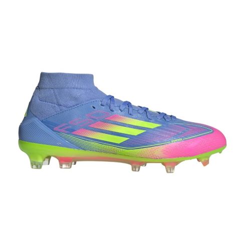 Botas de rugby mujer F50 Pro FG Tacos Moldeados Terreno Seco Azul/Flúor/Rosa – Adidas