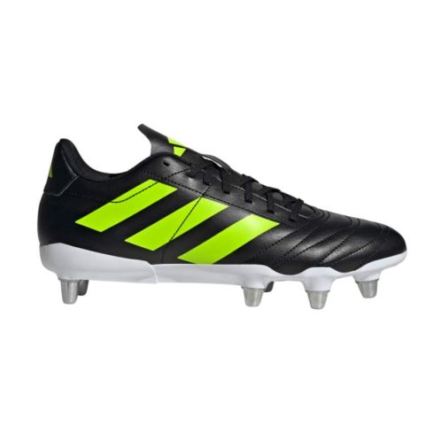 Botas de Rugby Kakari SG con Tacos Atornillados Césped Blando Lucid Lemon Pack Negro - Adidas