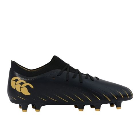 Botas de Rugby Speed Infinite Pro Moldeadas Terreno Firme Negro y Dorado - Canterbury