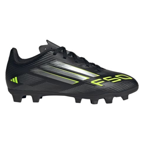 Chaussures Rugby Enfant F50 Club FG/MG Crampons Moulés Terrain Sec Noir/Vert - Adidas