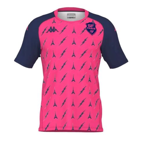 Camiseta de Entrenamiento de Rugby para Niño Telese Stade Français Paris Rosa - Kappa