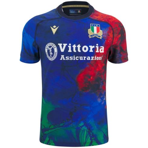 Camiseta Rugby Entrenamiento Local Italia 2025/2026 Azul Marino - Macron
