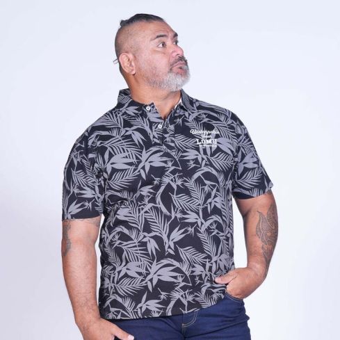 Polo Rugby Manga Corta Jonah Lomu Estampado Negro - Ruckfield