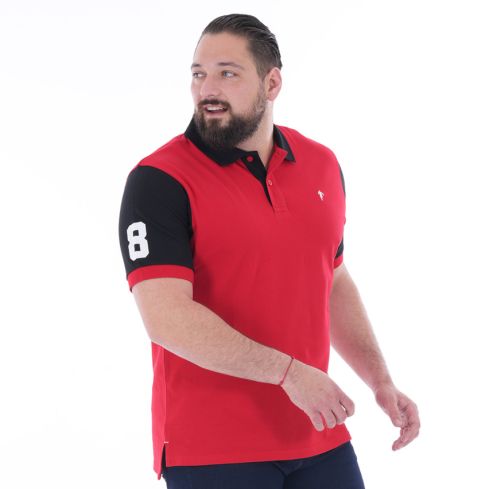Polo Rugby Manga Corta Bicolor Rojo/Azul Marino - Ruckfield
