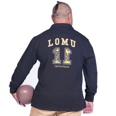 Polo Rugby Manga Larga Jonah Lomu Negro - Ruckfield