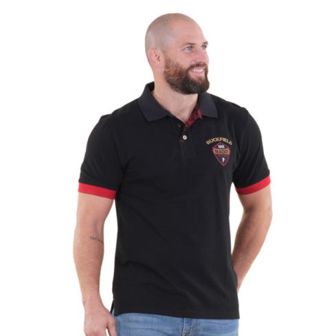 Polo Rugby de Manga Corta Maori Negro - Ruckfield