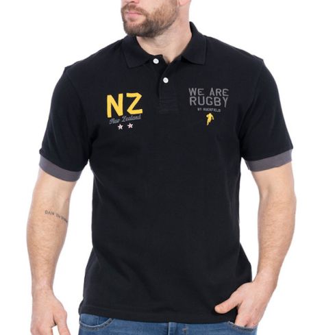 Polo Rugby Nouvelle Zélande We Are Rugby Noir - Ruckfield