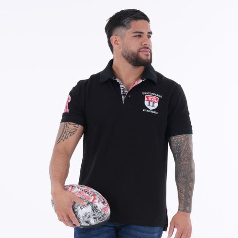 Polo de manga corta negro Jonah LOMU - Ruckfield