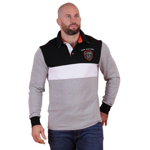 Polo Rugby Manga Larga Jonah Lomu Gris Claro - Ruckfield