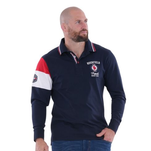 Polo à manches longues French Rugby Club Bleu Marine - Ruckfield