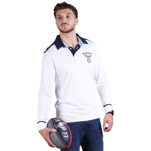 Polo Rugby manga larga French Rugby Club Blanco - Ruckfield