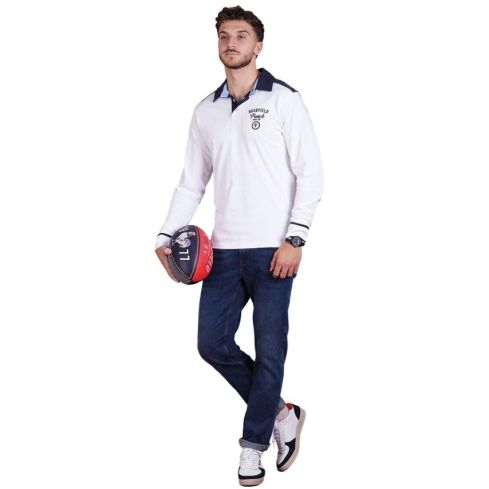 Polo Rugby manga larga French Rugby Club Blanco - Ruckfield