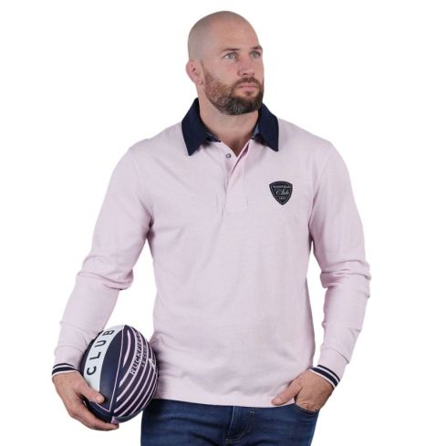 Polo Rugby manga larga Rosa Le Club - Ruckfield