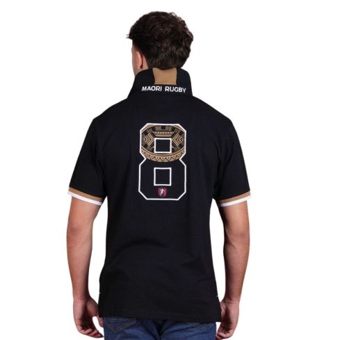 Polo Rugby Manga Corta Maori Negro - Ruckfield