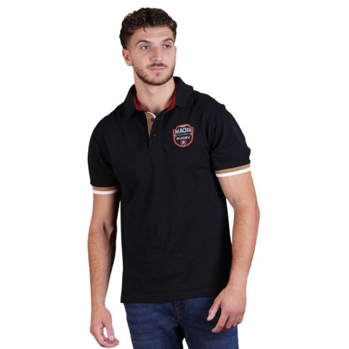 Polo de Rugby Maori de Manga Corta Ruckfield Negro