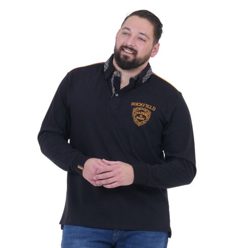 Polo de manga larga negro Maison de Rugby - Ruckfield