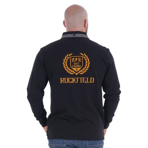 Polo de manga larga Maison de Rugby negro - Ruckfield