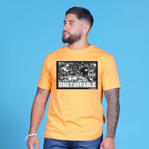 Camiseta Rugby Serigrafiada Jonah Lomu Naranja - Ruckfield
