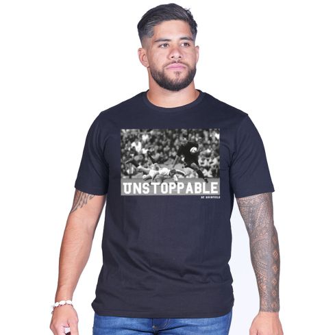 Camiseta Rugby Serigrafiada Jonah Lomu Negra - Ruckfield