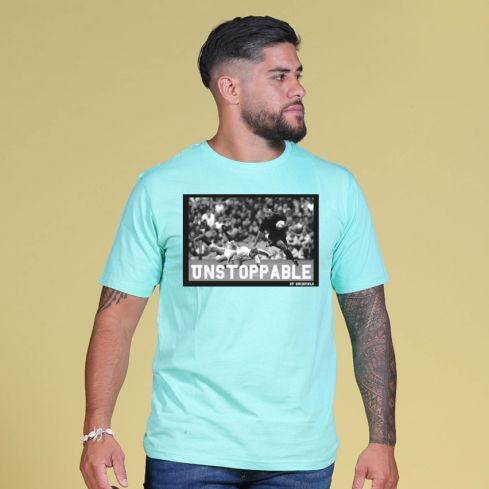 Camiseta Rugby Serigrafiada Jonah Lomu Verde Agua - Ruckfield