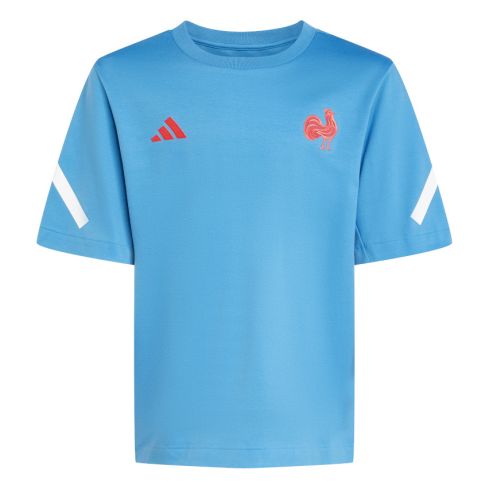 Camiseta de rugby infantil Francia azul claro 2024/2025 - Adidas